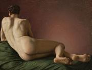 Aleksander Lesser Male Nude Lying. oil painting artist